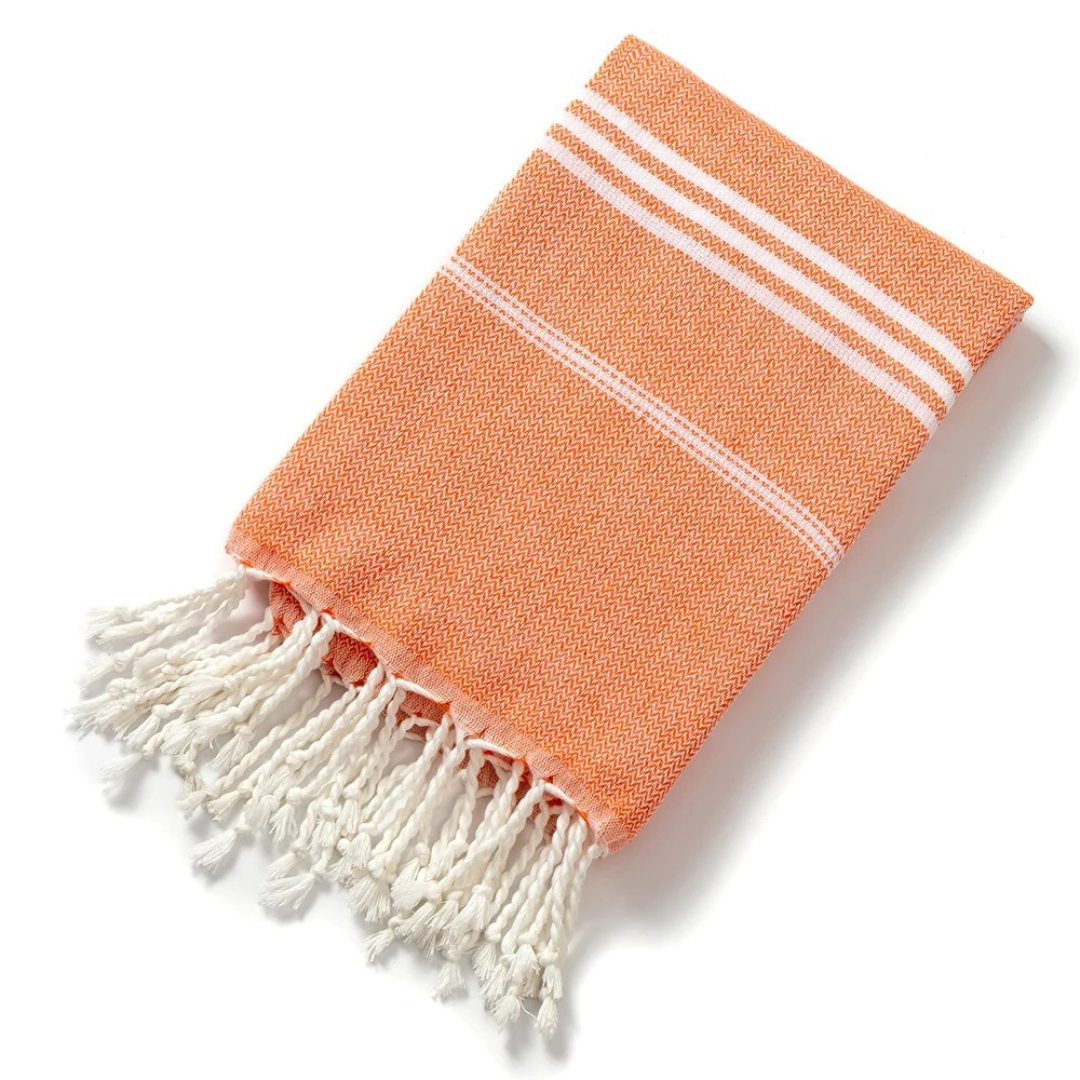 Beach Towel Cotton Turkish with Fringes 90×180cm – LoomWave Towel