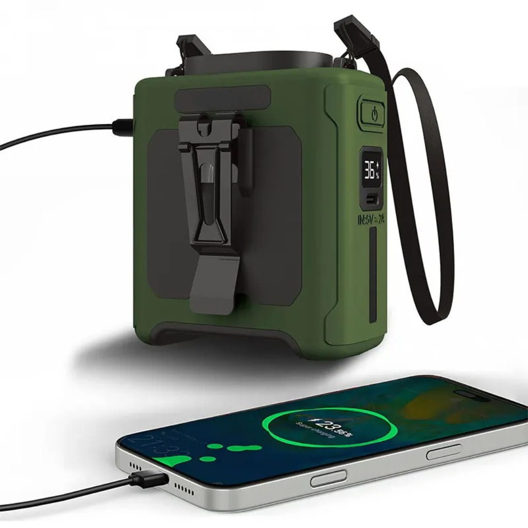 Waist Fan – AeroBreeze 10000mAh with 5 Speeds & LED Light