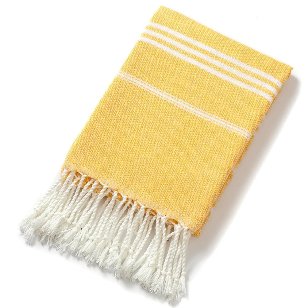 Beach Towel Cotton Turkish with Fringes 90×180cm – LoomWave Towel