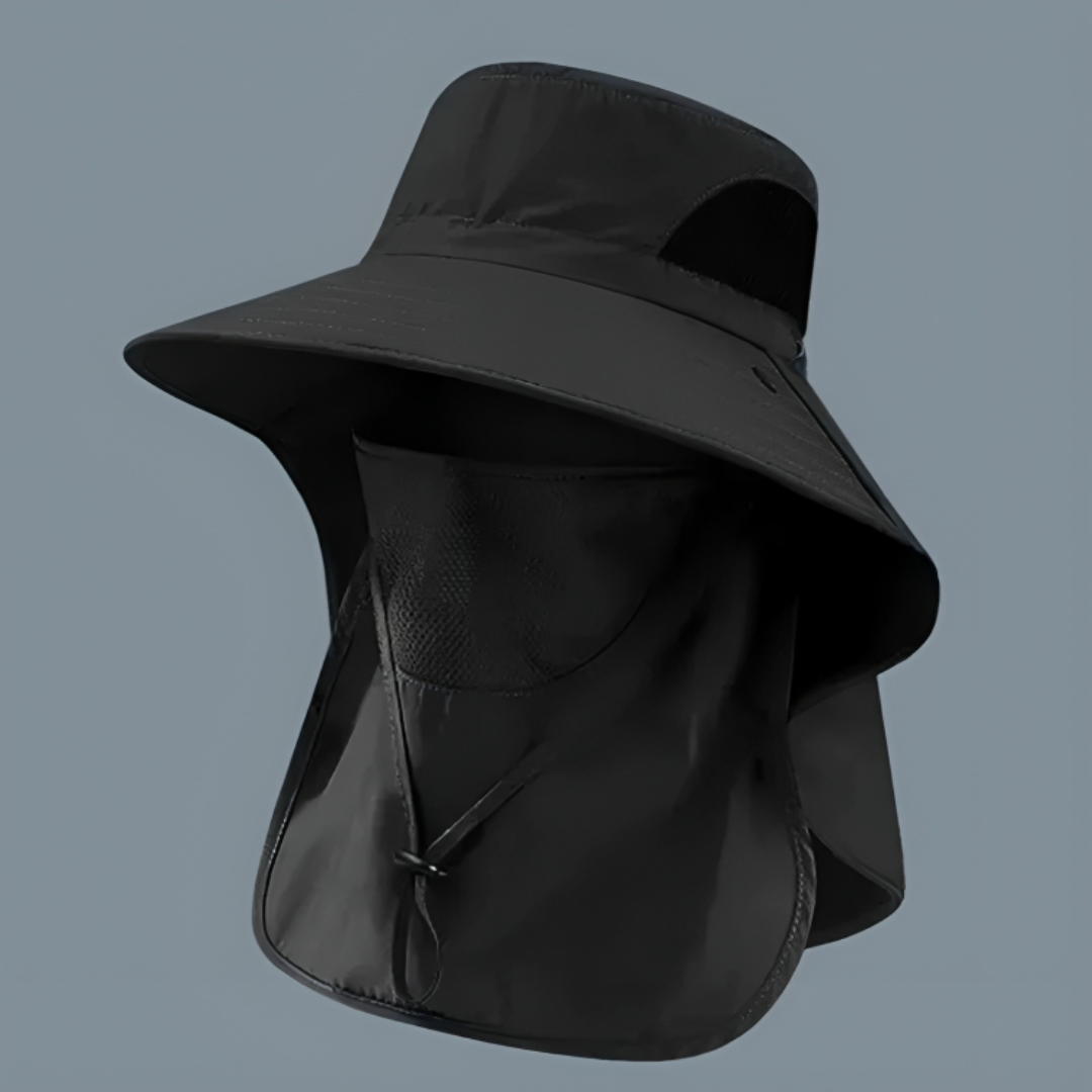 Sun Hat with UV Protection & Detachable Neck Flap – SolGuard Shield