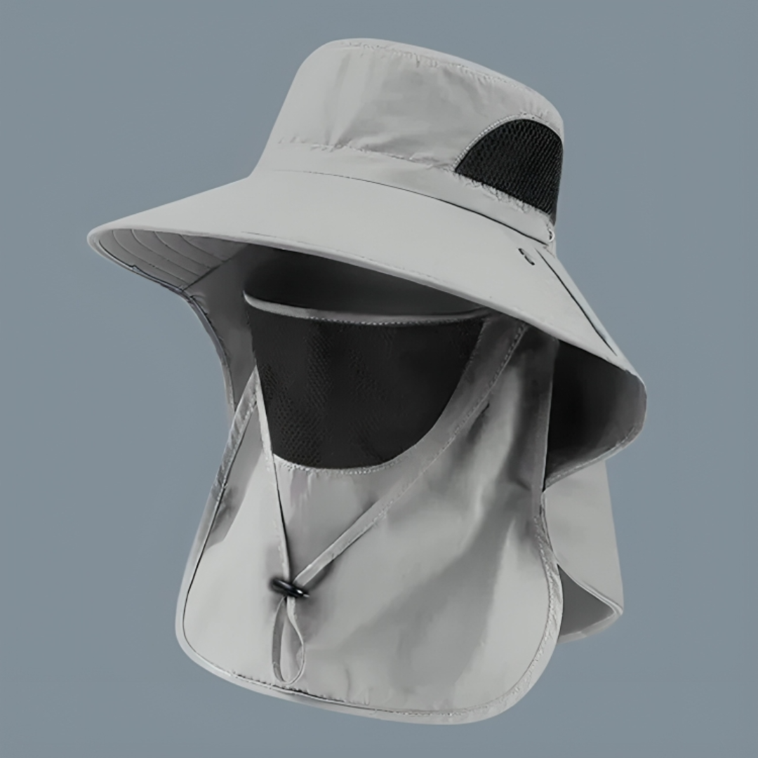 Sun Hat with UV Protection & Detachable Neck Flap – SolGuard Shield