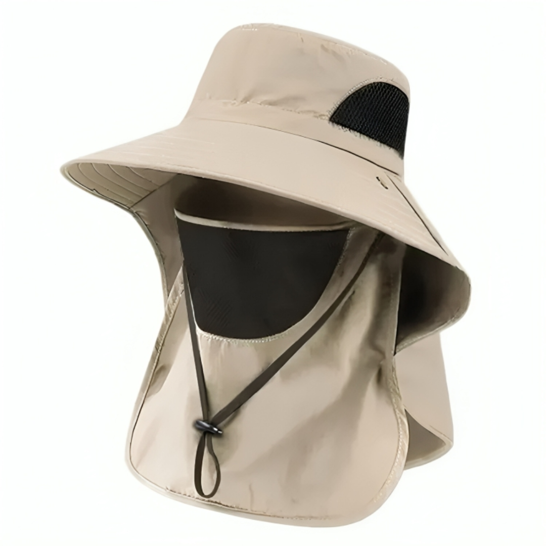 Sun Hat with UV Protection & Detachable Neck Flap – SolGuard Shield