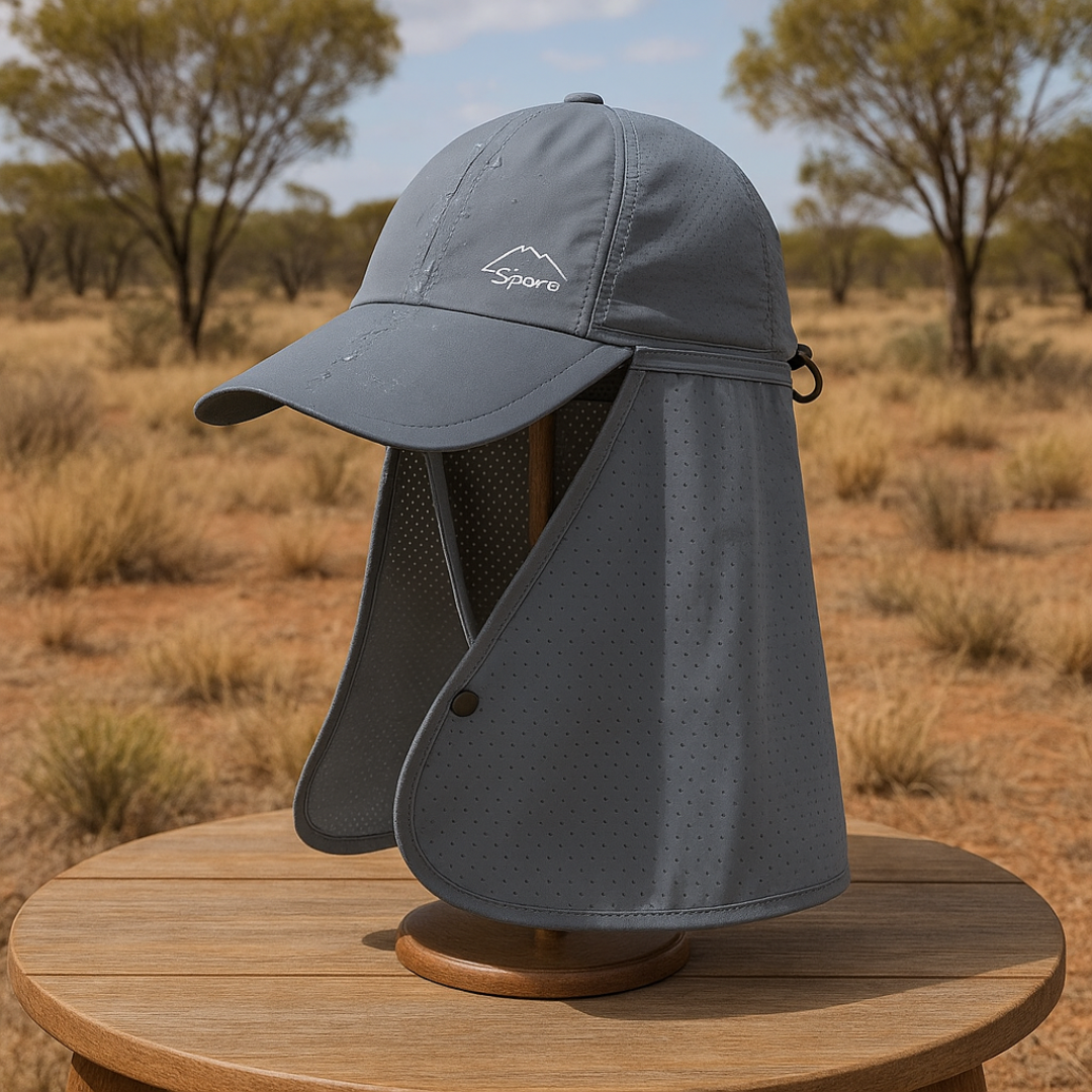 Sun Hat Baseball Cap with Detachable Neck Scarf, Quick-Dry Waterproof – ShadeGuard Cap