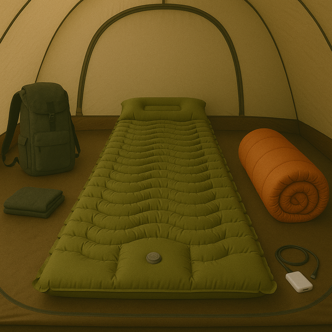 Air Mattress with Integrated Pillow & Pump – HikeRest DeepSleep