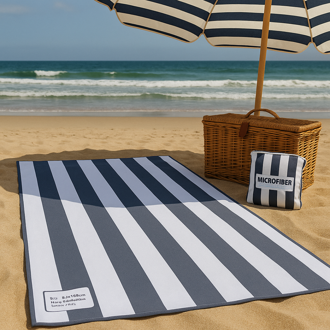 Beach Towel Quick-Drying Microfibre with Portable Bag – StripeLite Towel