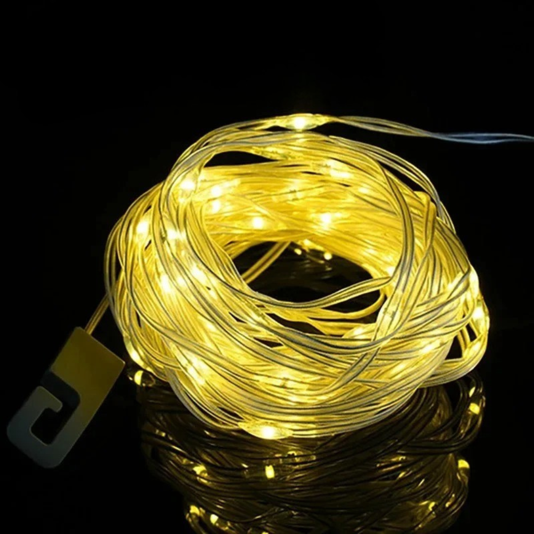 String Light Camping Light + LED String Light in 1 – DuoBeam Solar Tent Lamp 10m