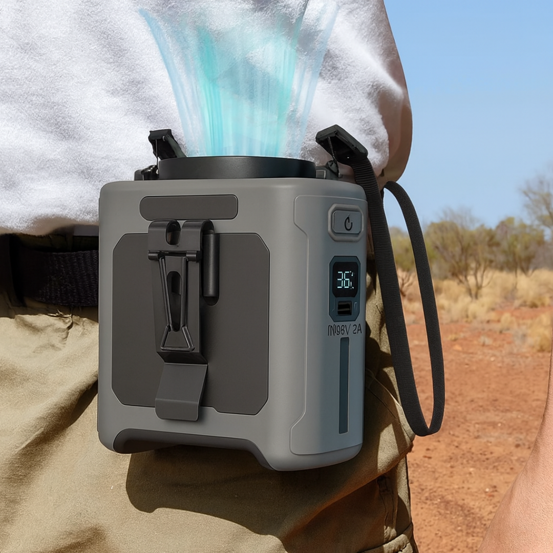 Waist Fan – AeroBreeze 10000mAh with 5 Speeds & LED Light