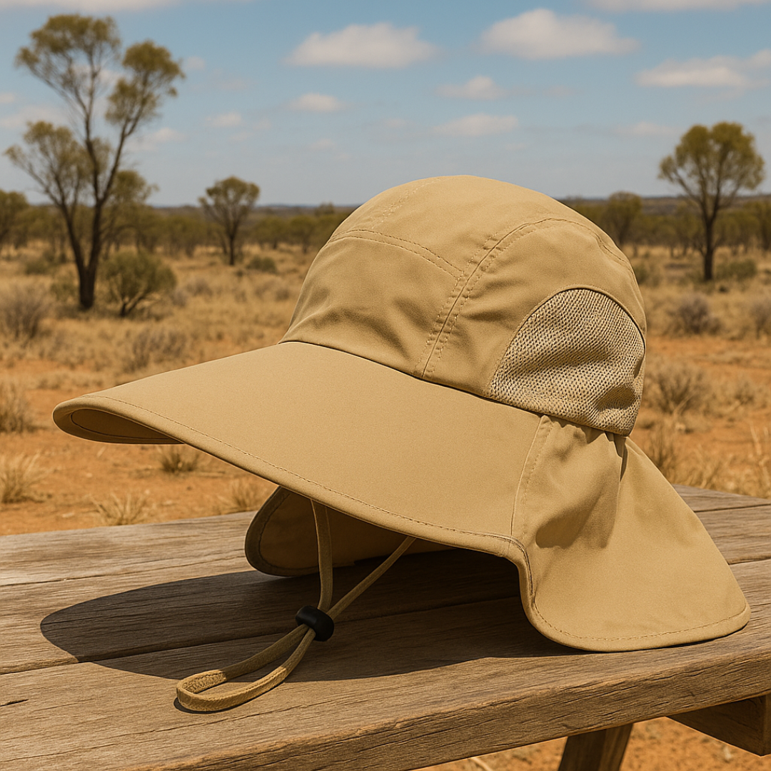 Sun Hat with Wide Brim & Neck Flap, UPF 50+ Protection – AeroShade Safari Cap