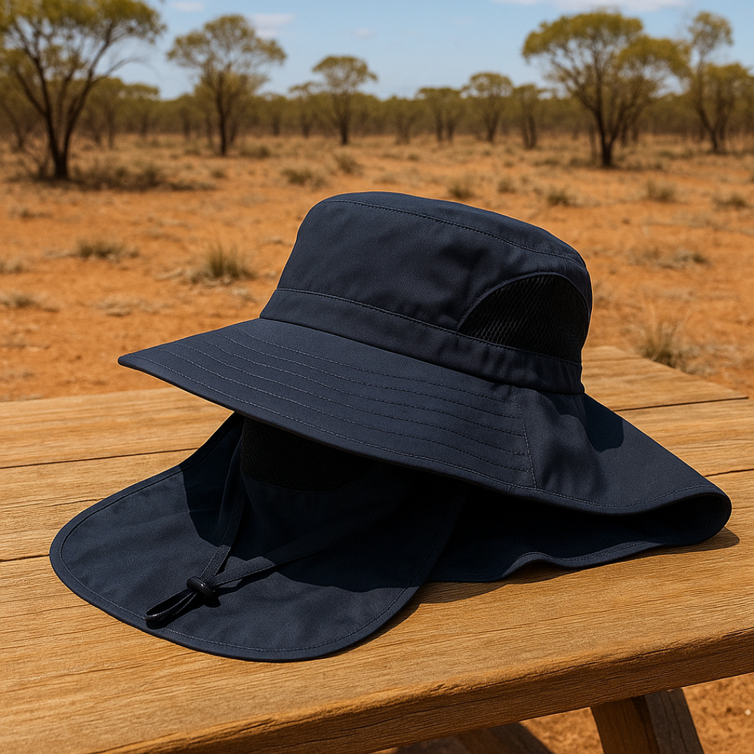 Sun Hat with UV Protection & Detachable Neck Flap – SolGuard Shield