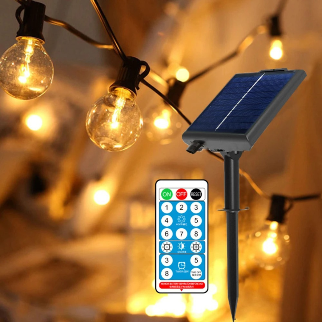 String Light Solar Patio Lights – LumaG40 Shatterproof Globes
