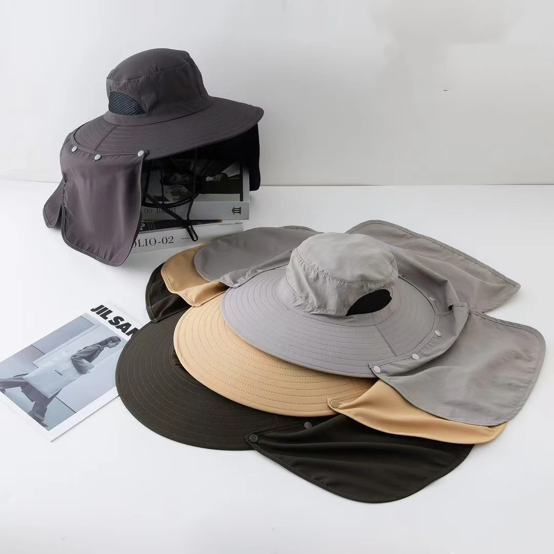 Sun Hat with Wide Brim & Removable Neck Scarf – SummitShield Outdoor Cap