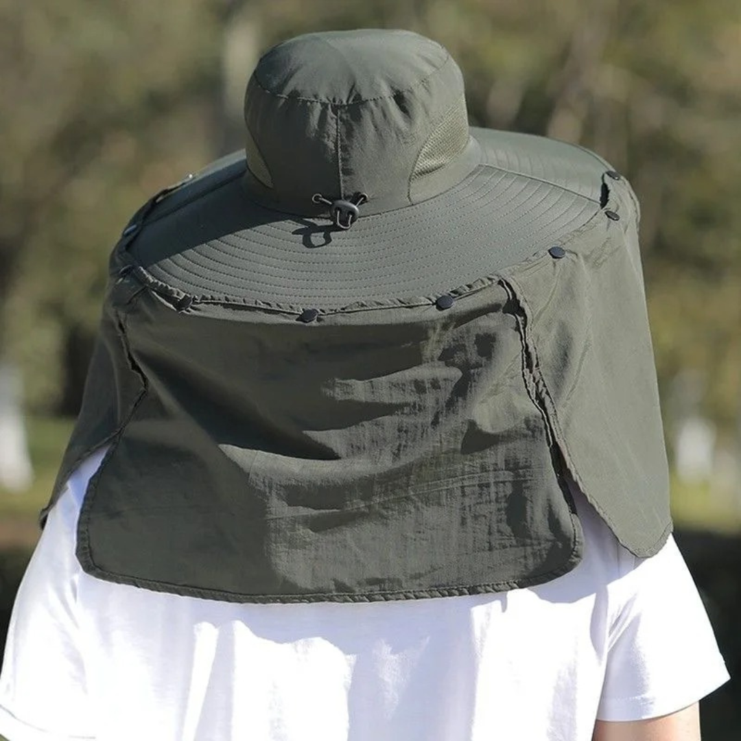 Sun Hat with Wide Brim & Removable Neck Scarf – SummitShield Outdoor Cap