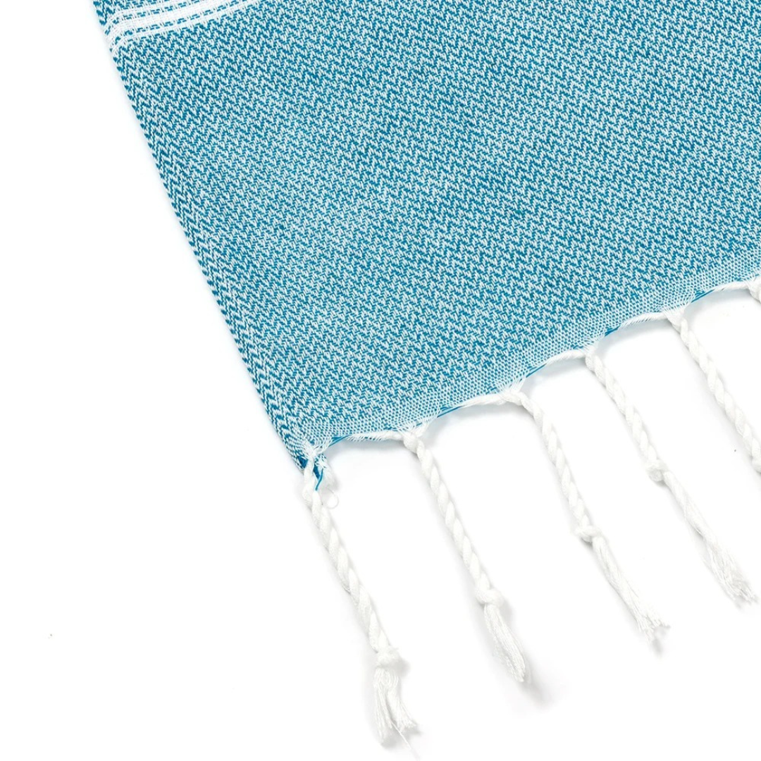 Beach Towel Cotton Turkish with Fringes 90×180cm – LoomWave Towel