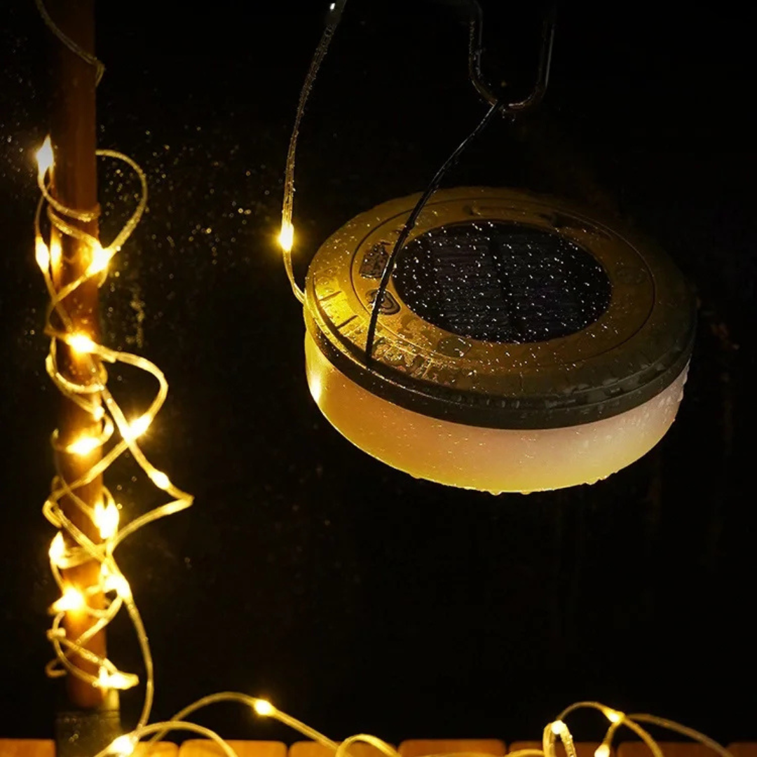 String Light Camping Light + LED String Light in 1 – DuoBeam Solar Tent Lamp 10m