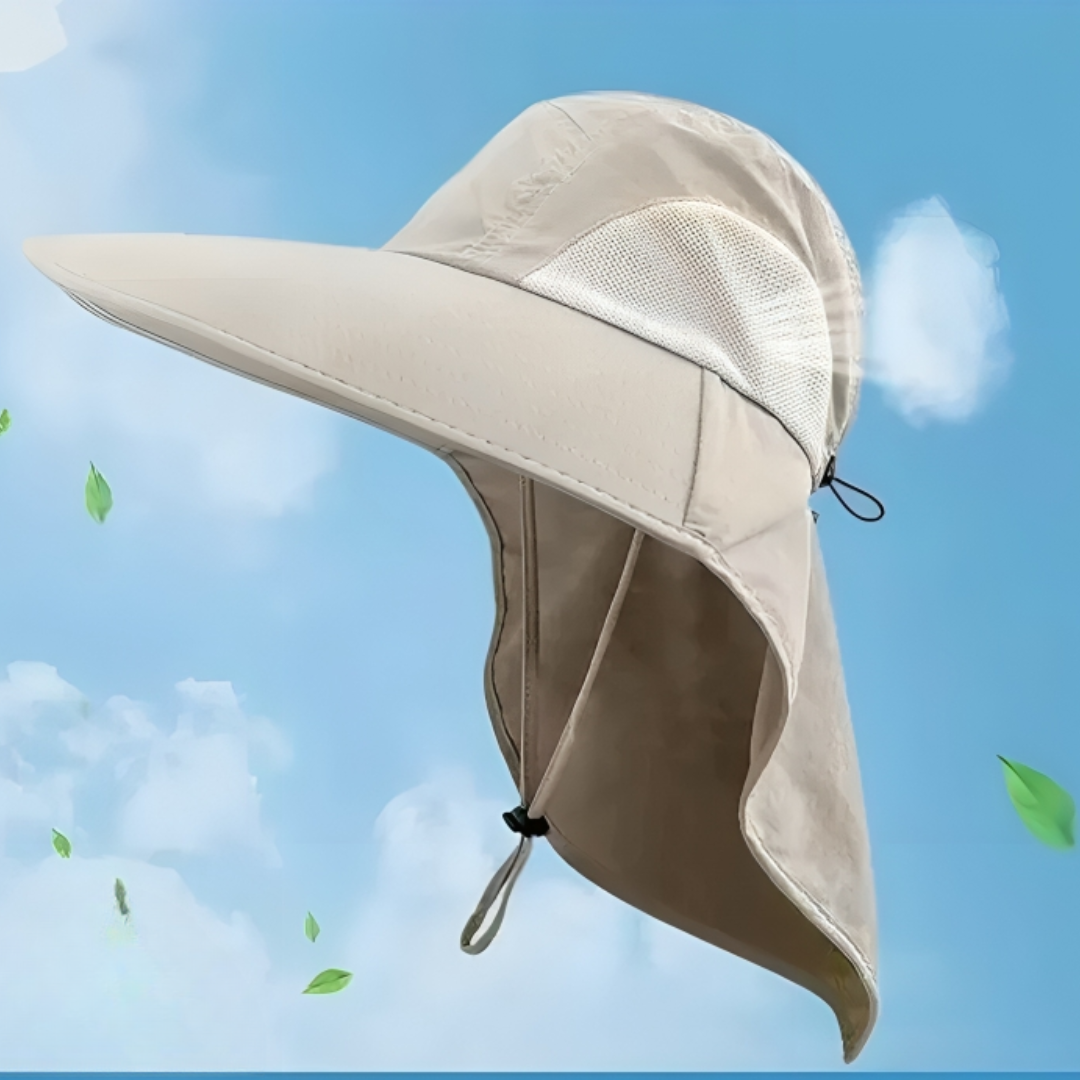 Sun Hat with Wide Brim & Neck Flap, UPF 50+ Protection – AeroShade Safari Cap