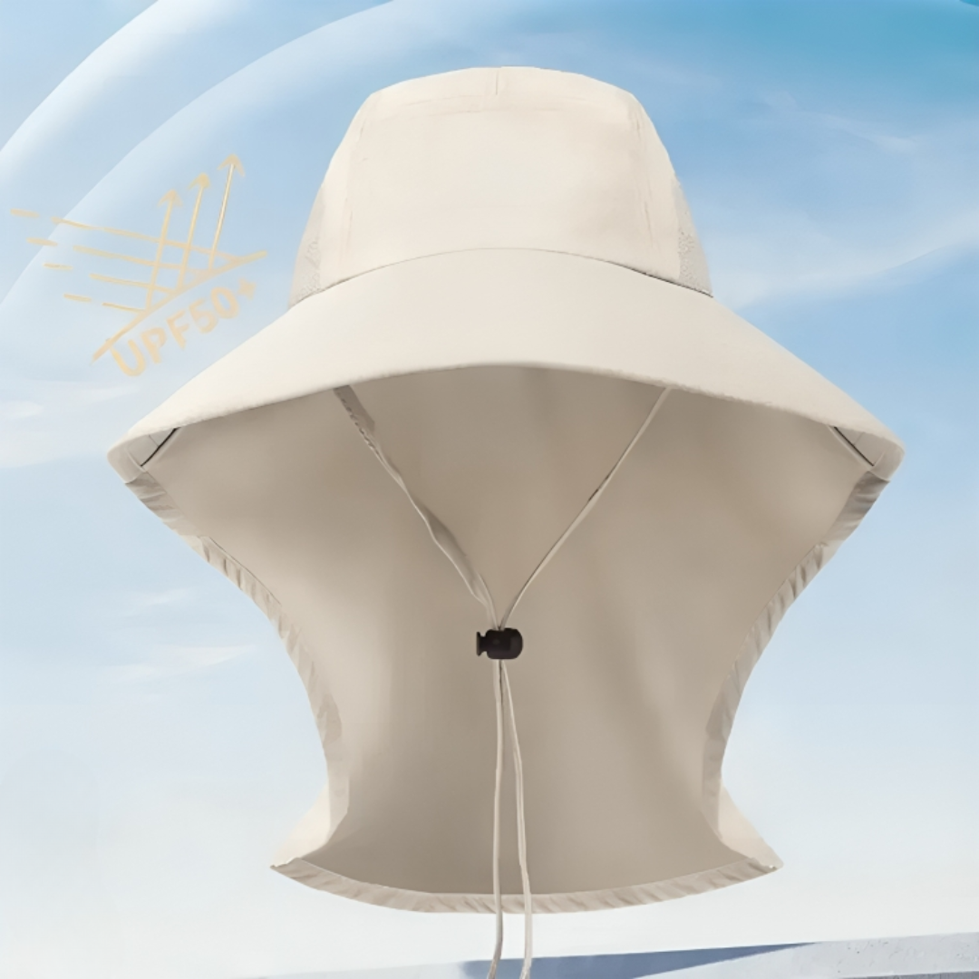Sun Hat with Wide Brim & Neck Flap, UPF 50+ Protection – AeroShade Safari Cap