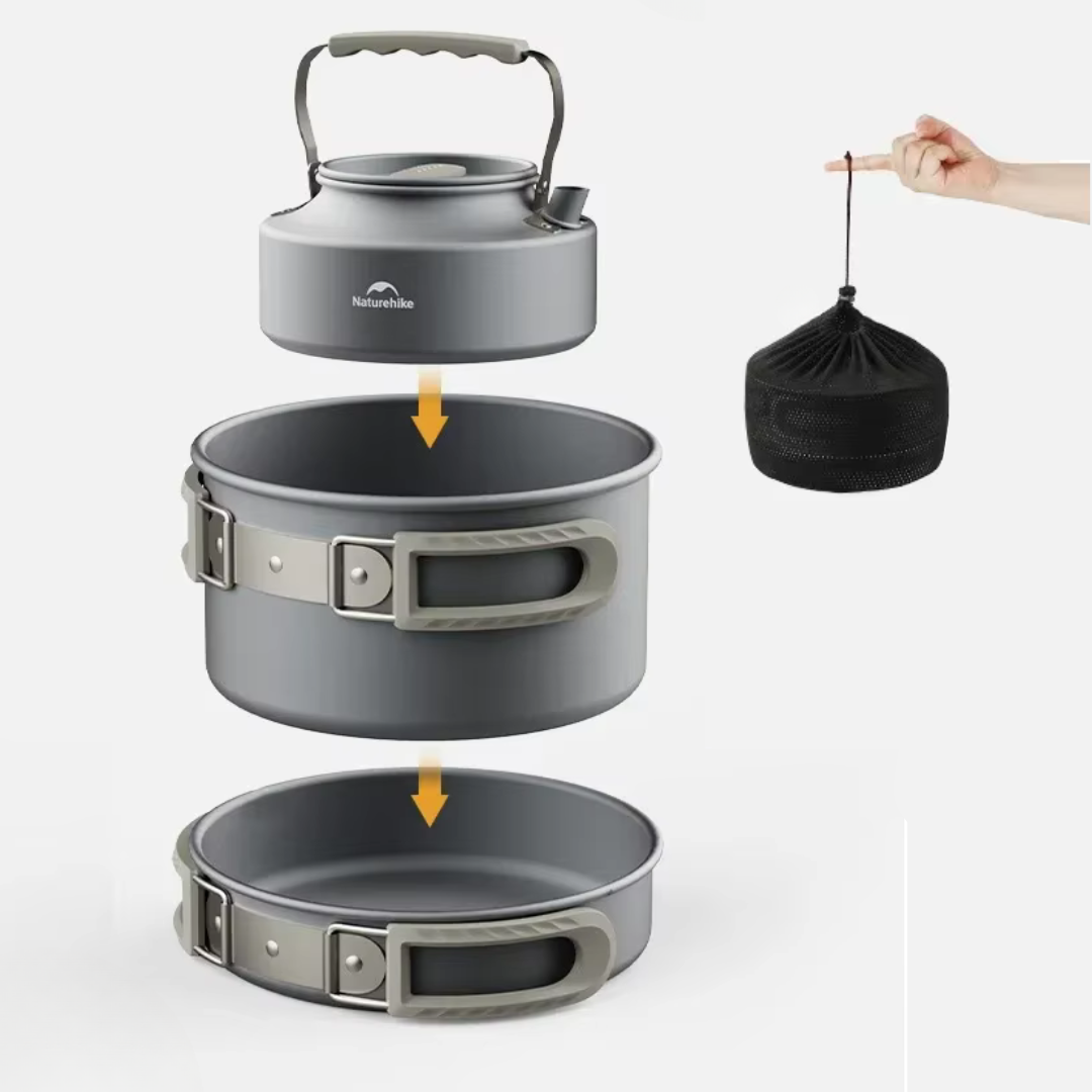 Camping & Trekking Cookware Set (2–4 Persons) – CookSet Family