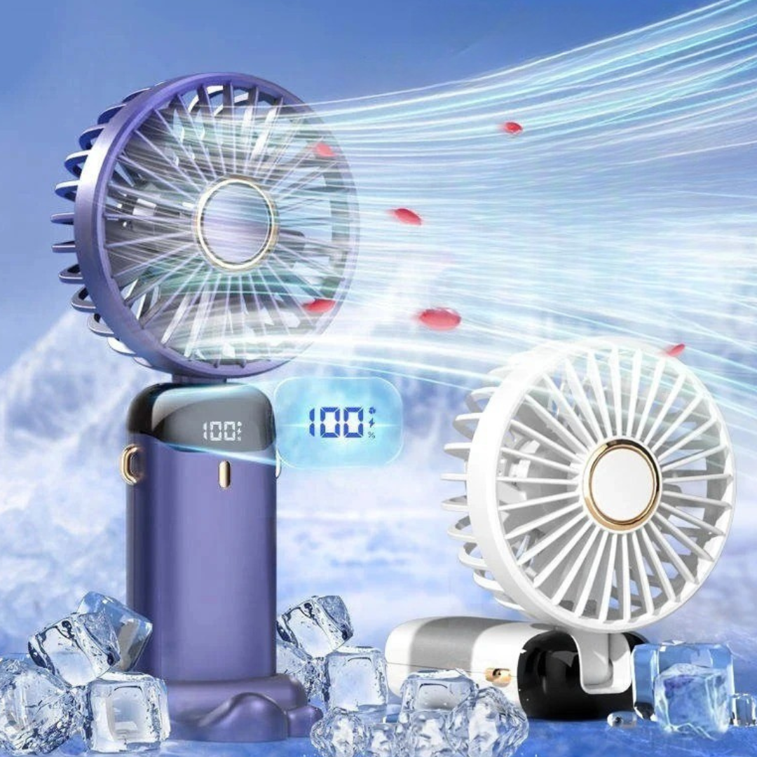 Portable Fan with Foldable Design & Phone Stand – BreezeMate 5-Speed