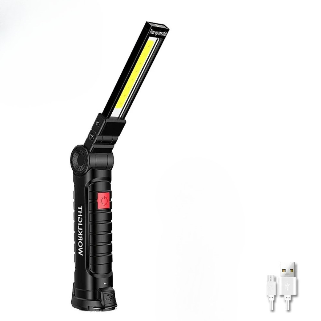 Portable LED Flashlight with Magnetic Base & USB Recharge – FlexiBeam Torch