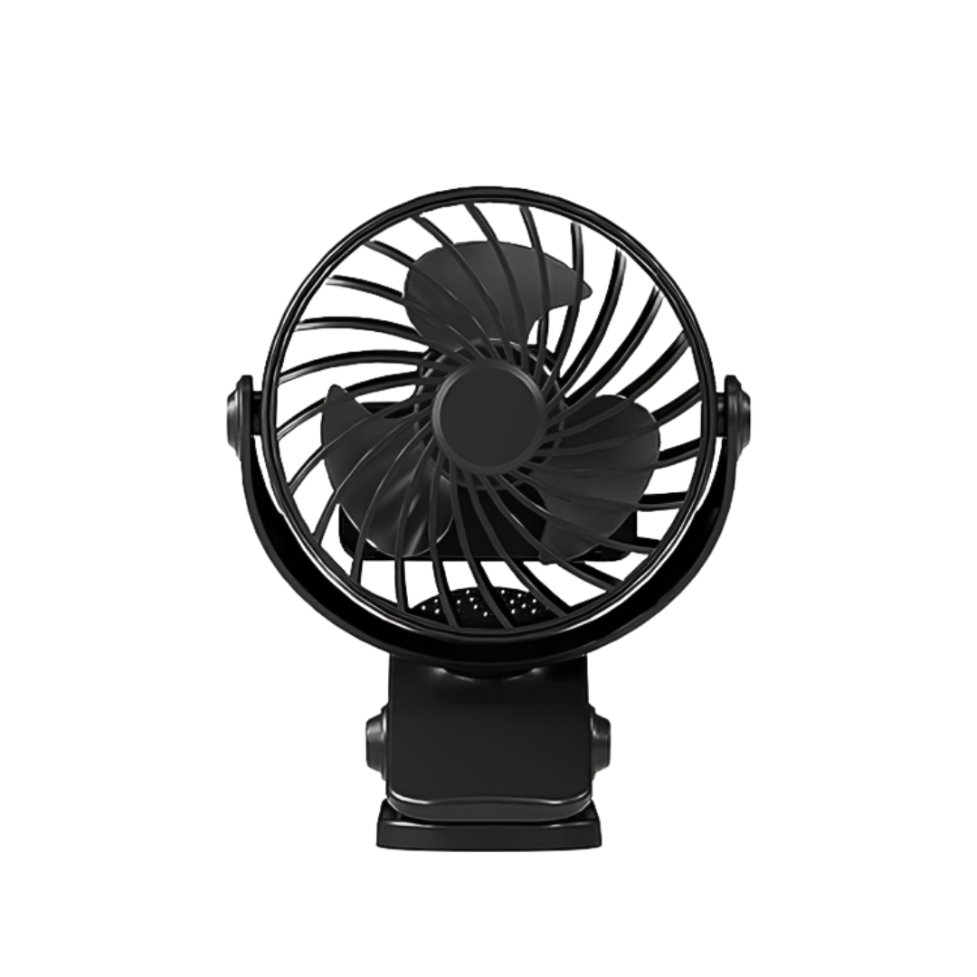 Portable Fan with 720° Rotation & Clip-On Design – FlexiBreeze Rechargeable