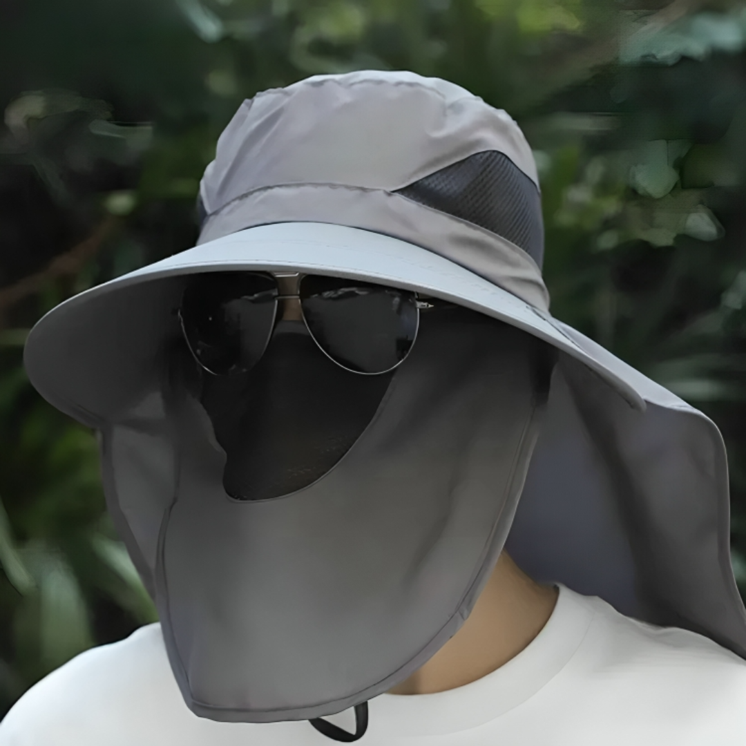 Sun Hat with UV Protection & Detachable Neck Flap – SolGuard Shield