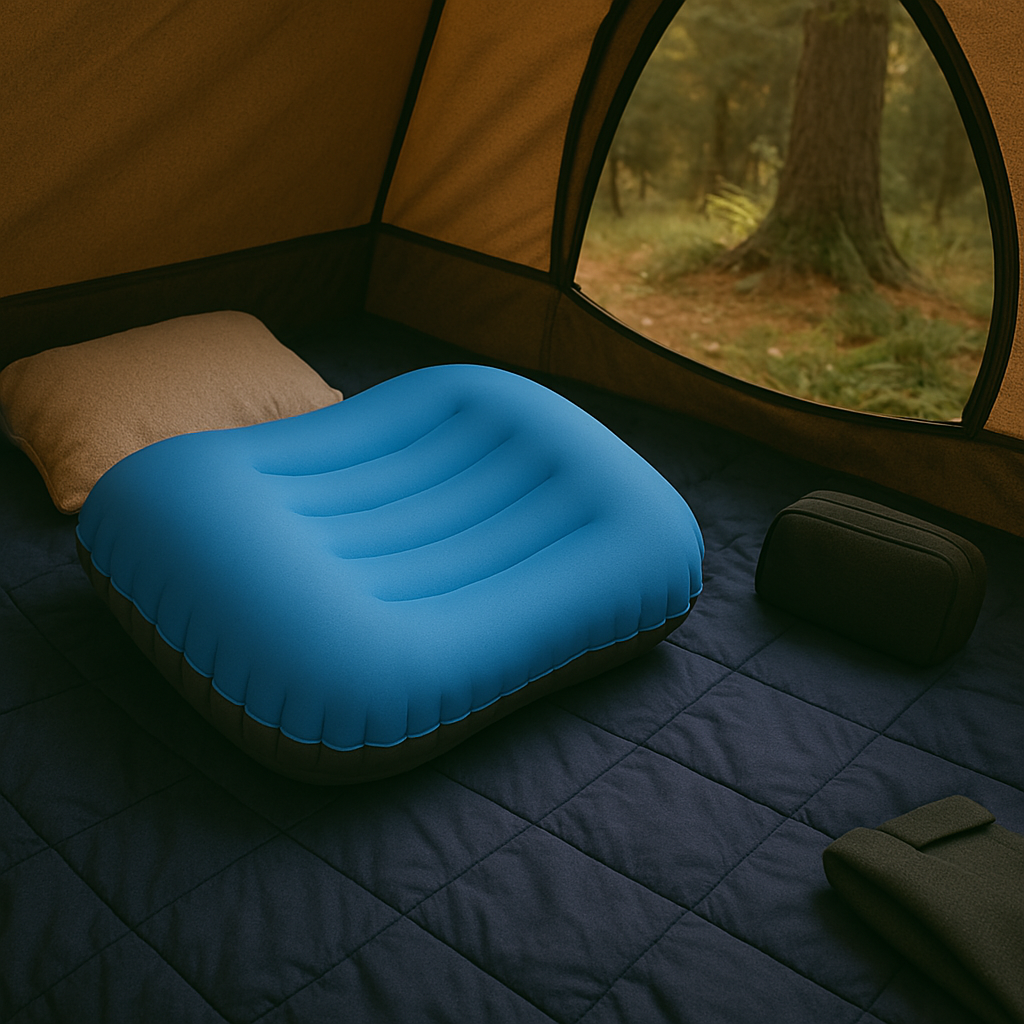 Compact Outdoor Sleeping Pillow with Air Valve – CalmCore Air