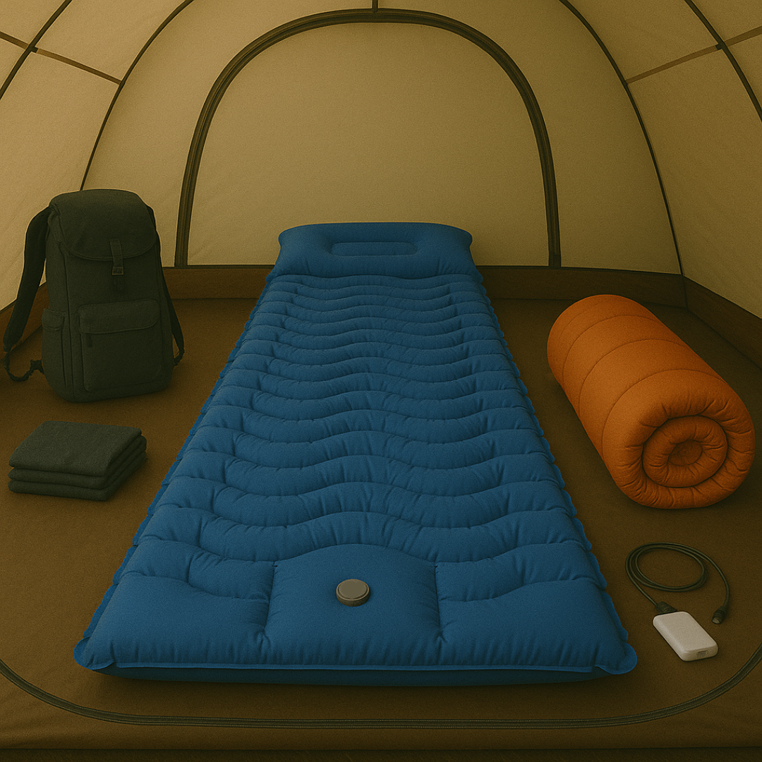Air Mattress with Integrated Pillow & Pump – HikeRest DeepSleep