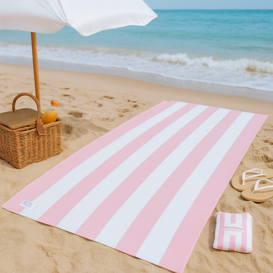 Beach Towel Quick-Drying Microfibre with Portable Bag – StripeLite Towel