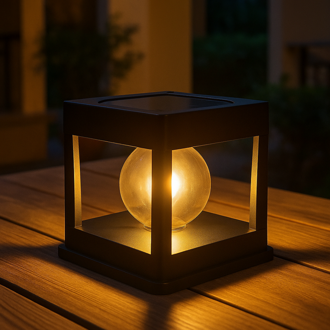 Solar Garden Light – GlowSphere Outdoor Column Lamp