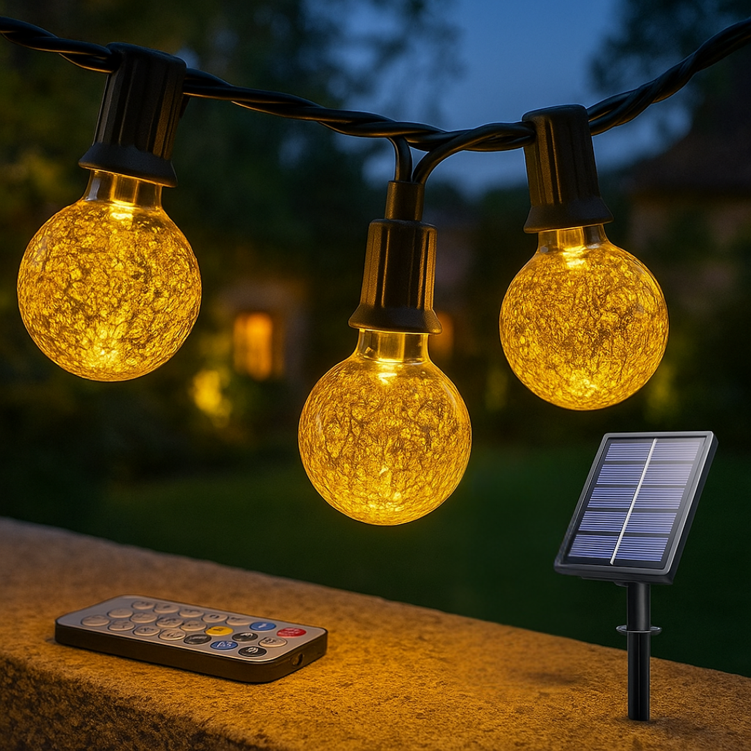 String Light Solar Patio Lights – LumaG40 Shatterproof Globes
