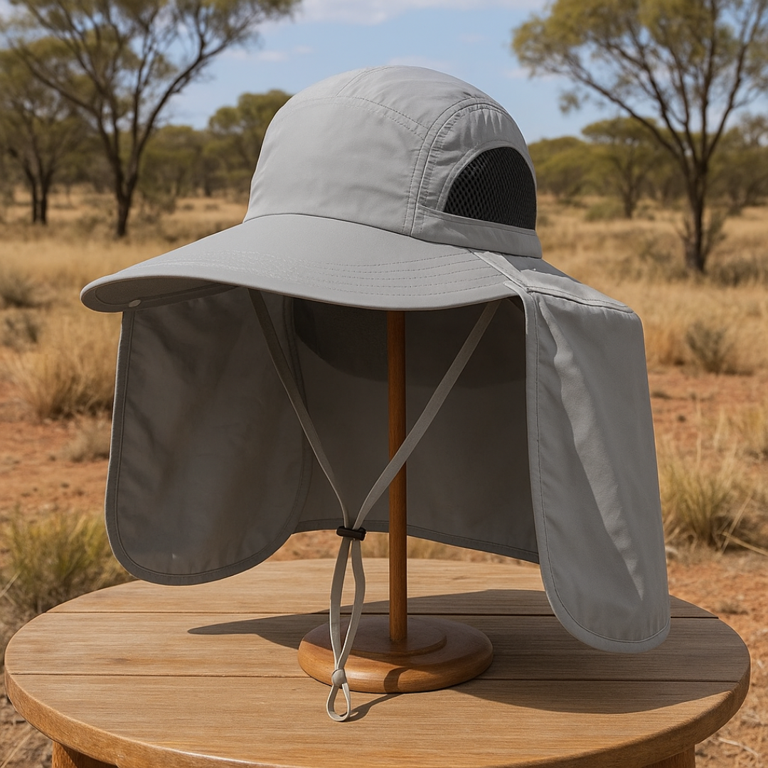 Sun Hat with Wide Brim & Removable Neck Scarf – SummitShield Outdoor Cap