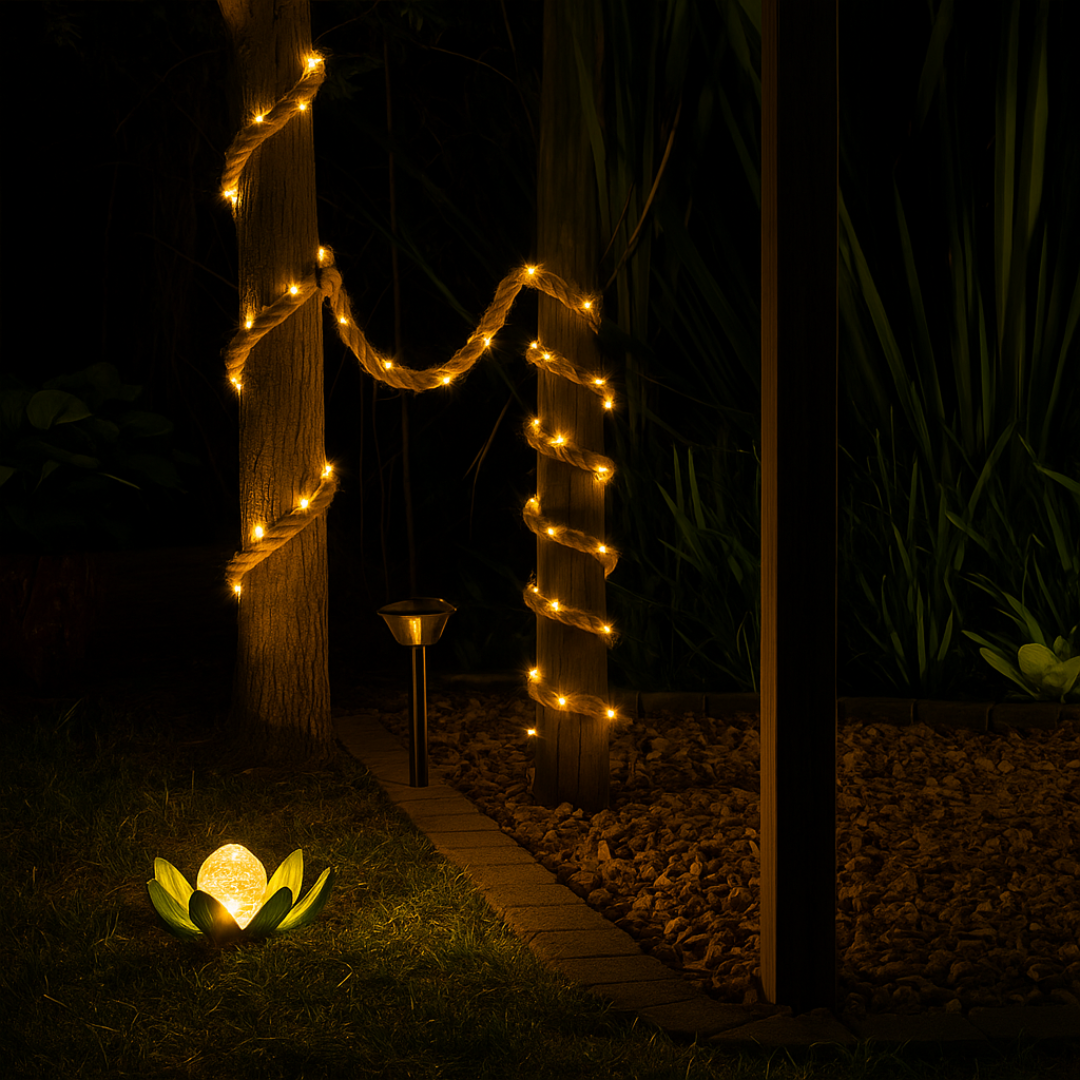 LED Rope Solar String – RetroGlow Waterproof Outdoor Light 5m/10m