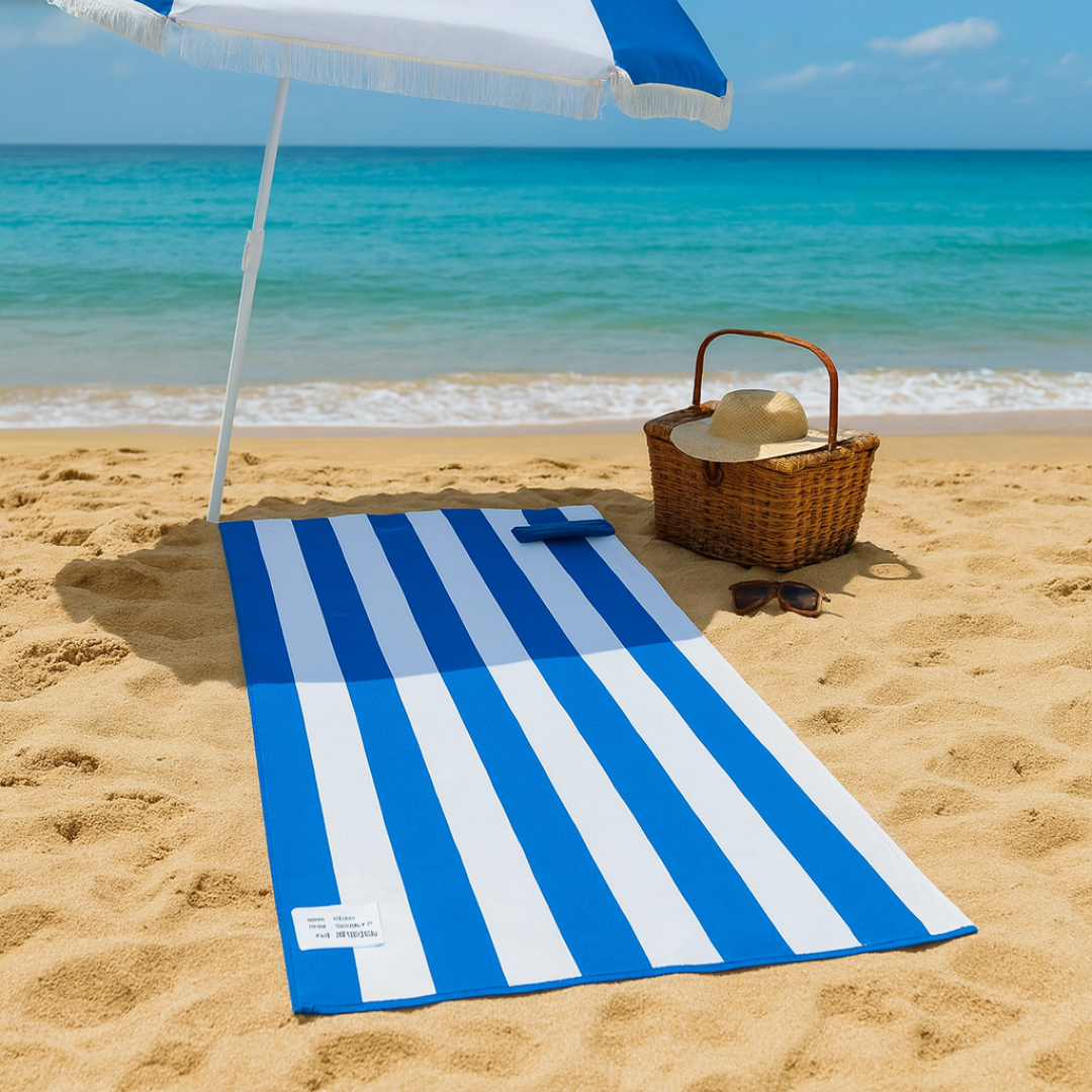 Beach Towel Quick-Drying Microfibre with Portable Bag – StripeLite Towel
