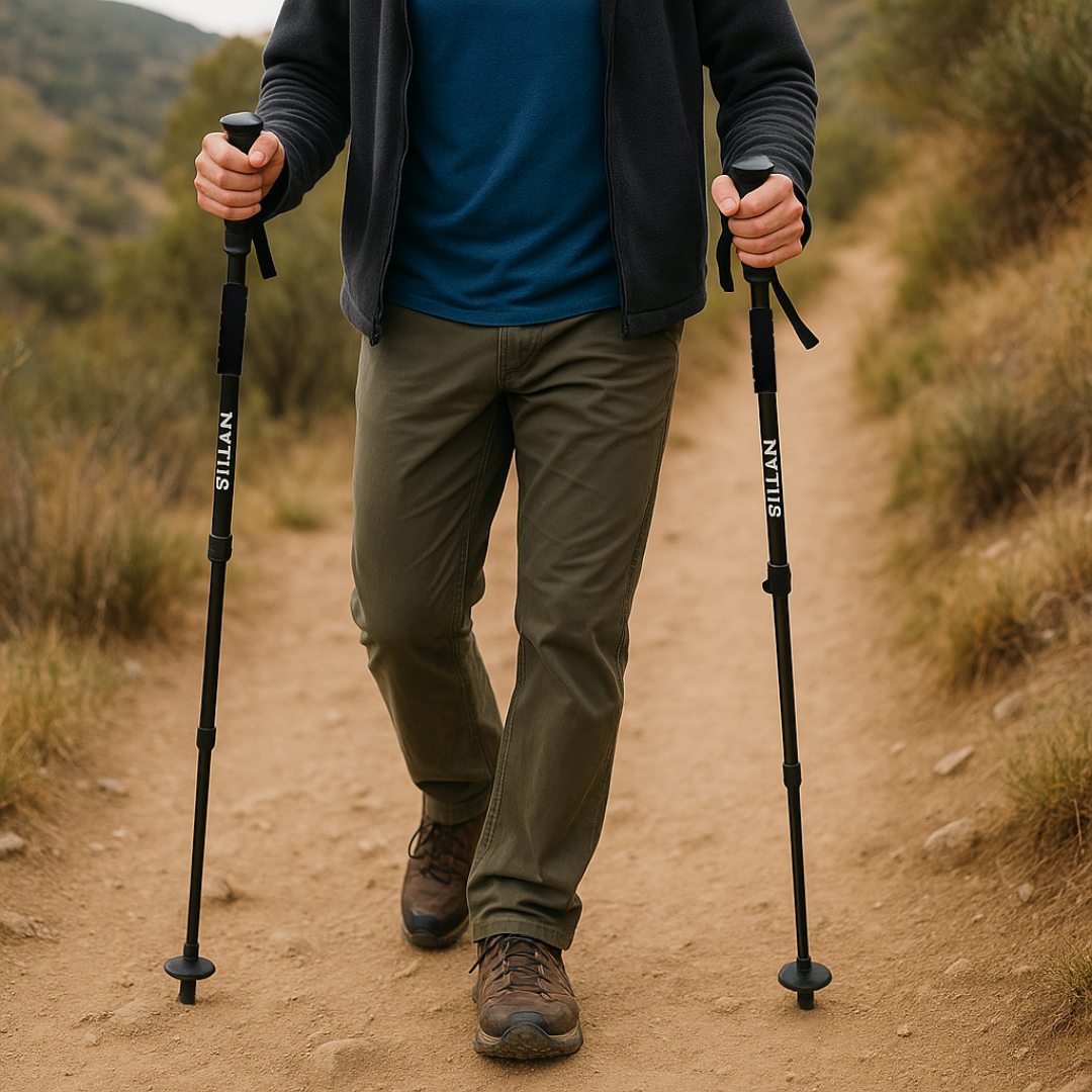 Folding Hiking Poles 4-part, ultra-light & robust – AlpGrip