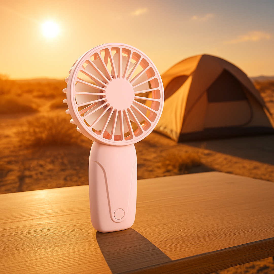Portable Fan with Silent Cooling & Rechargeable Battery – PocketBreeze Mini