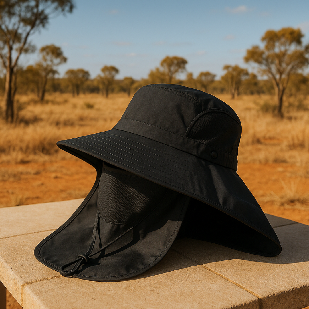 Sun Hat with UV Protection & Detachable Neck Flap – SolGuard Shield