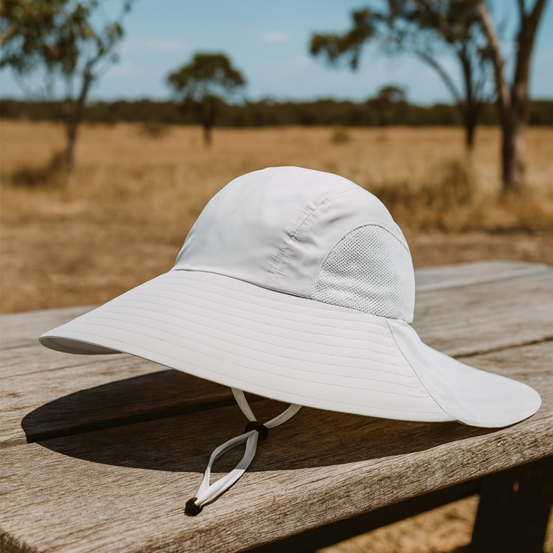 Sun Hat with Wide Brim & Neck Flap, UPF 50+ Protection – AeroShade Safari Cap