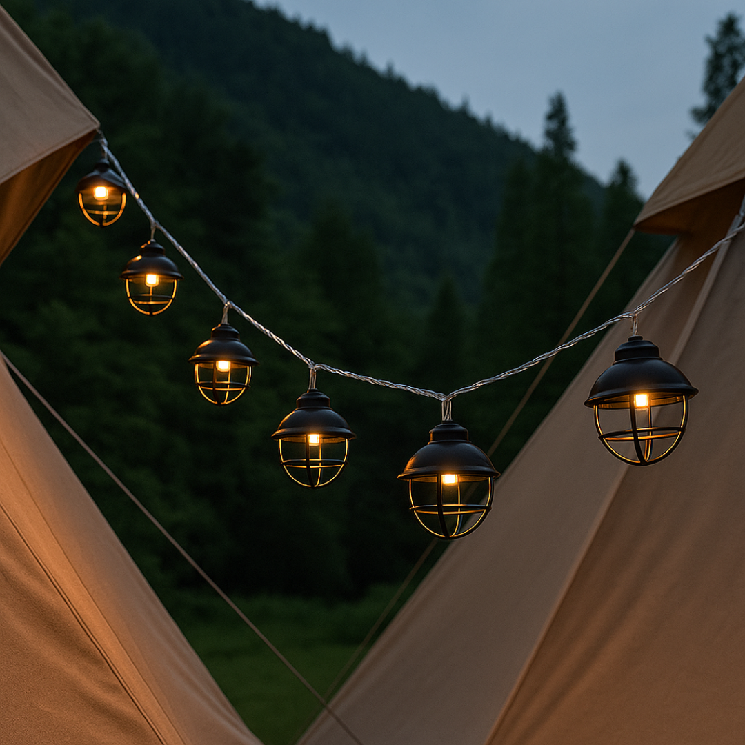 LED Tent String Lights 170 cm Waterproof Battery-Operated – CampGlow