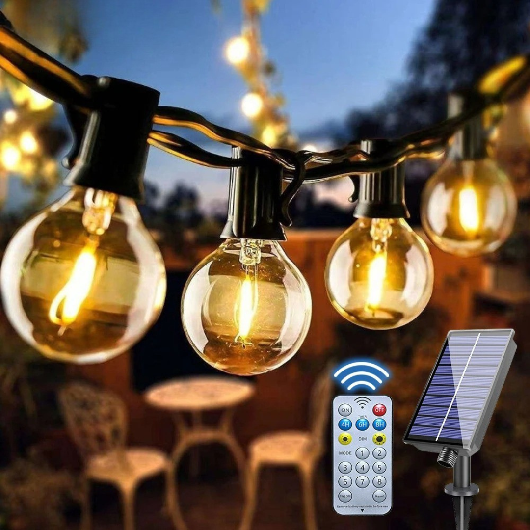 String Light Solar Patio Lights – LumaG40 Shatterproof Globes