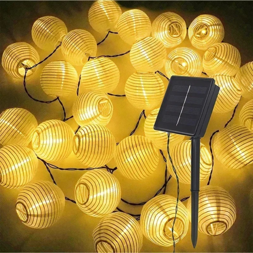 Light String with Solar Lanterns & 8 Modes – LunaGlow Outdoor Lights