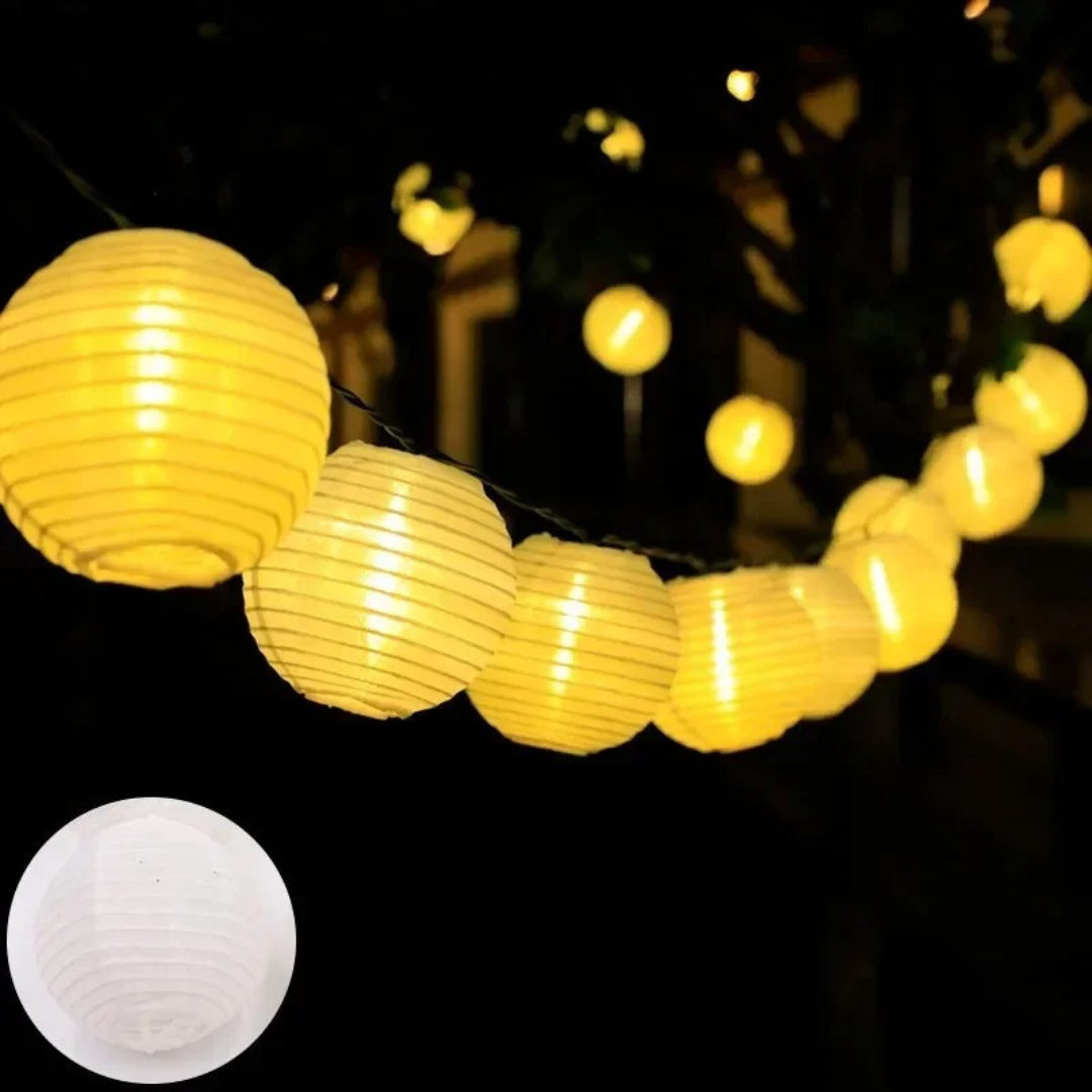 Light String with Solar Lanterns & 8 Modes – LunaGlow Outdoor Lights