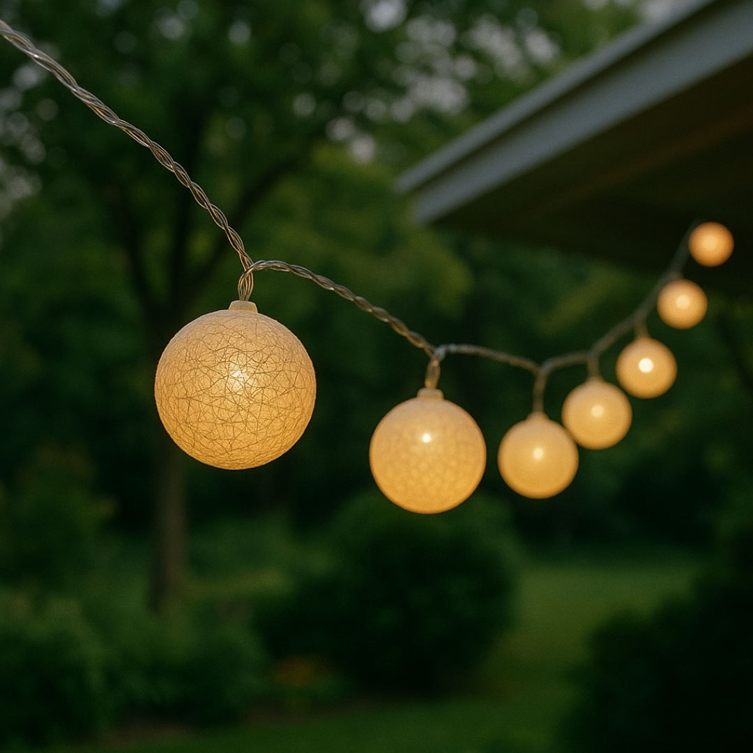 Light String with Cotton Thread Balls – FestiGlow Decorative Lights