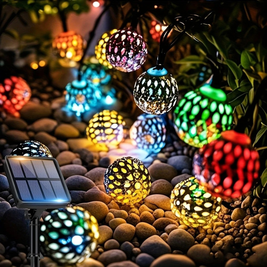Light String with Moroccan Solar Lanterns – Marrakesh Glow Lights