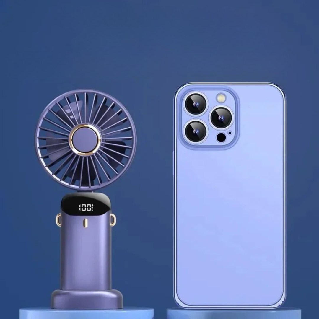 Portable Fan with Foldable Design & Phone Stand – BreezeMate 5-Speed