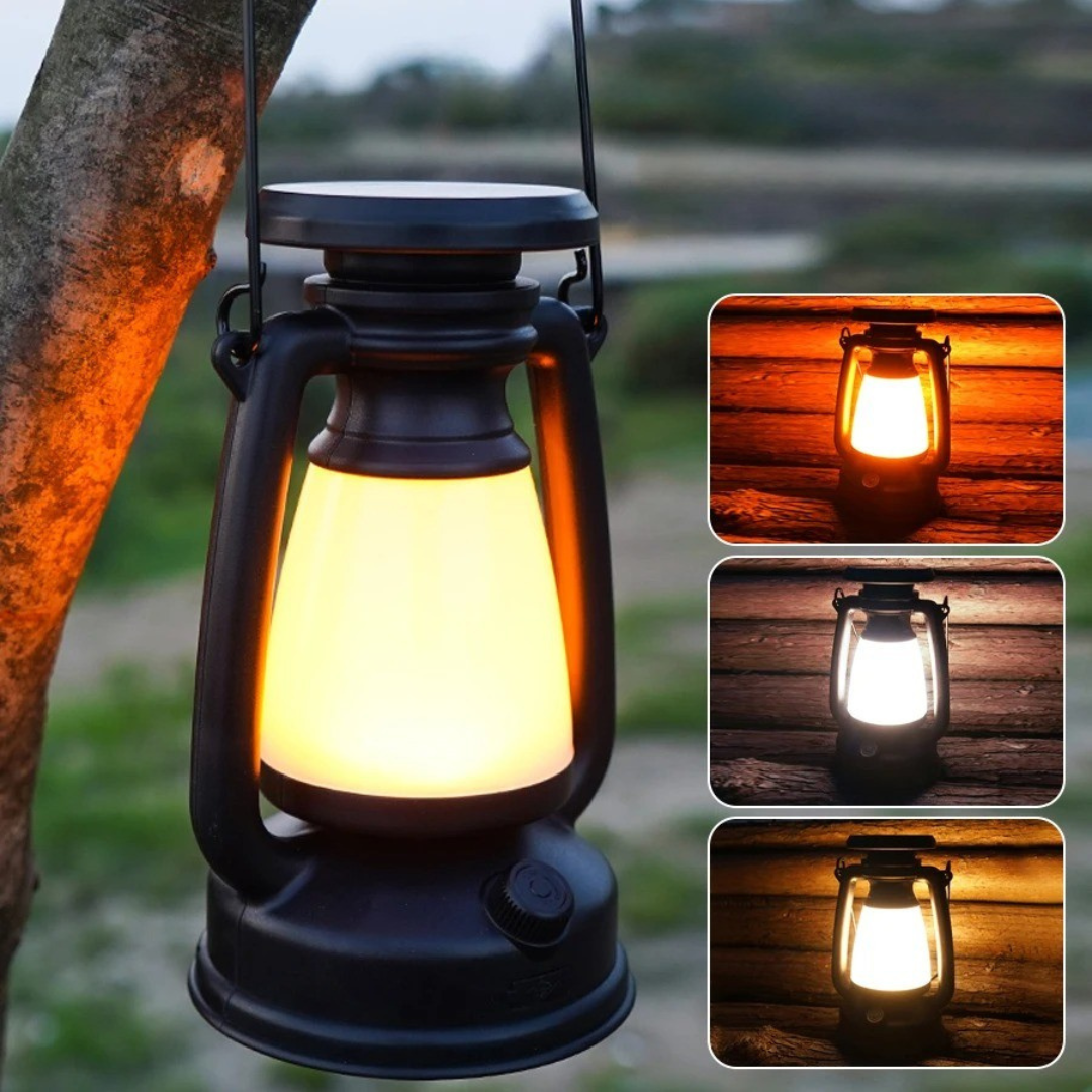 Vintage Light Retro Lamp – Solaro USB & Solar Camping Lantern