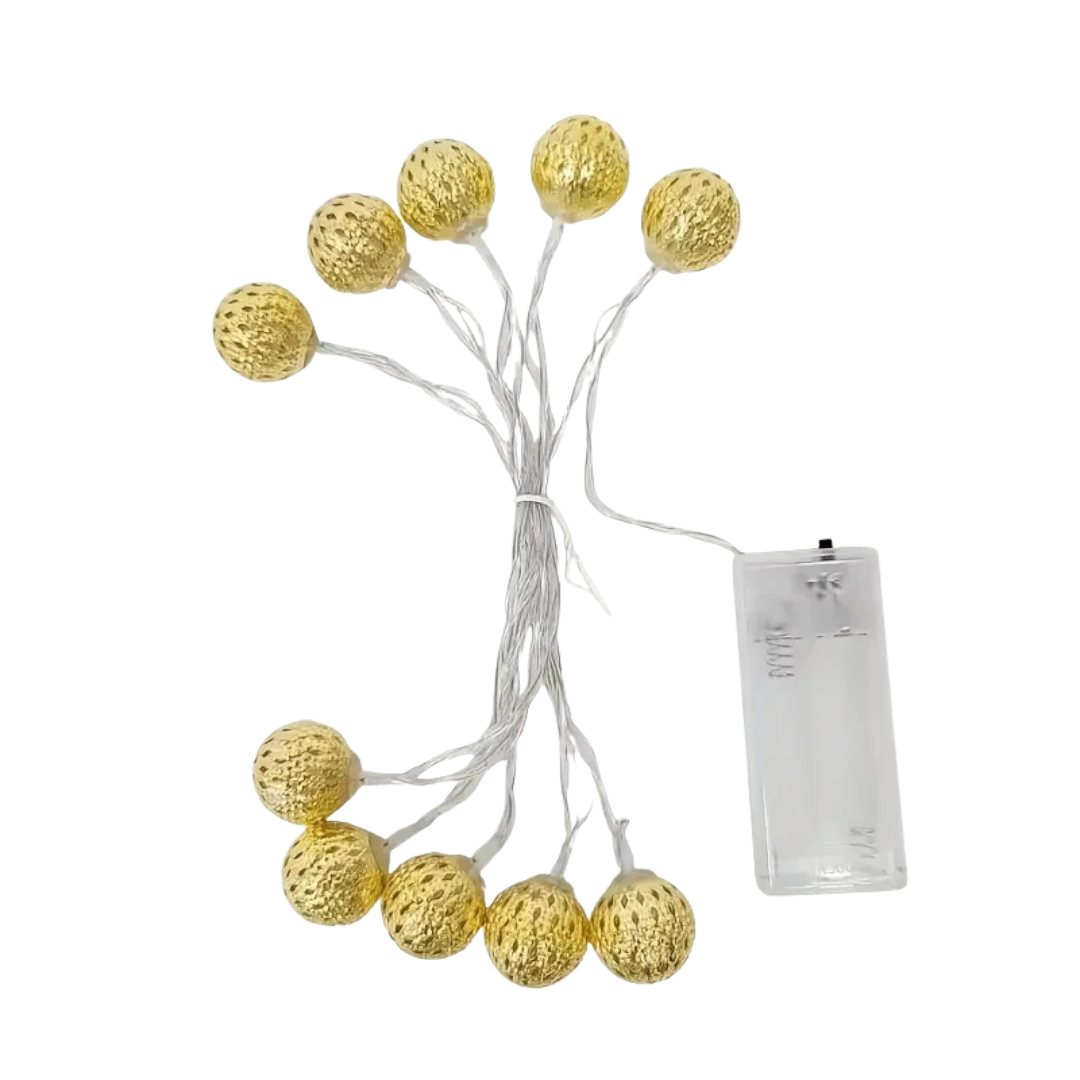 Light String with Moroccan Ball Lanterns – GlowSphere Decorative Lights