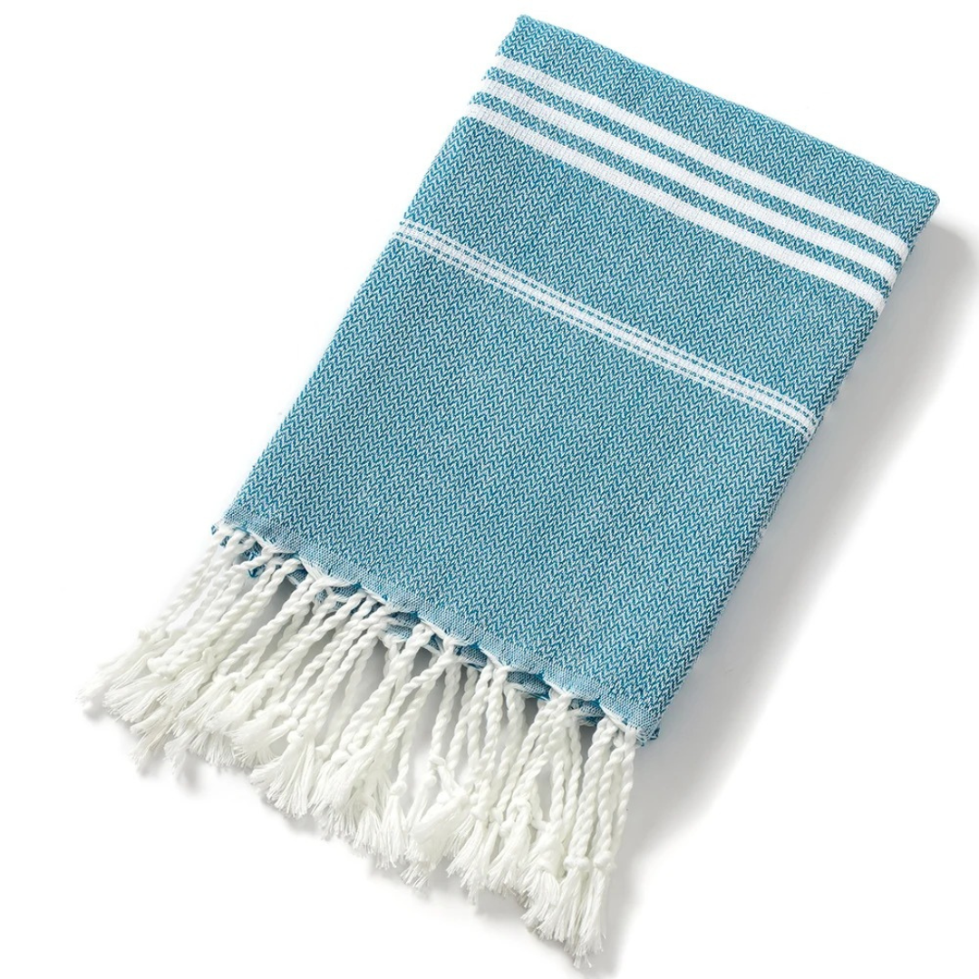 Beach Towel Cotton Turkish with Fringes 90×180cm – LoomWave Towel