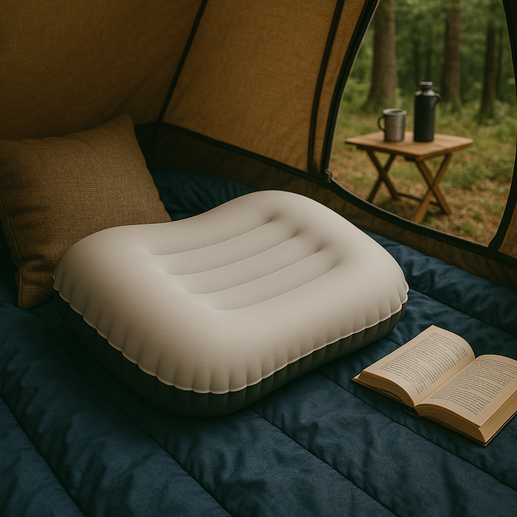Compact Outdoor Sleeping Pillow with Air Valve – CalmCore Air