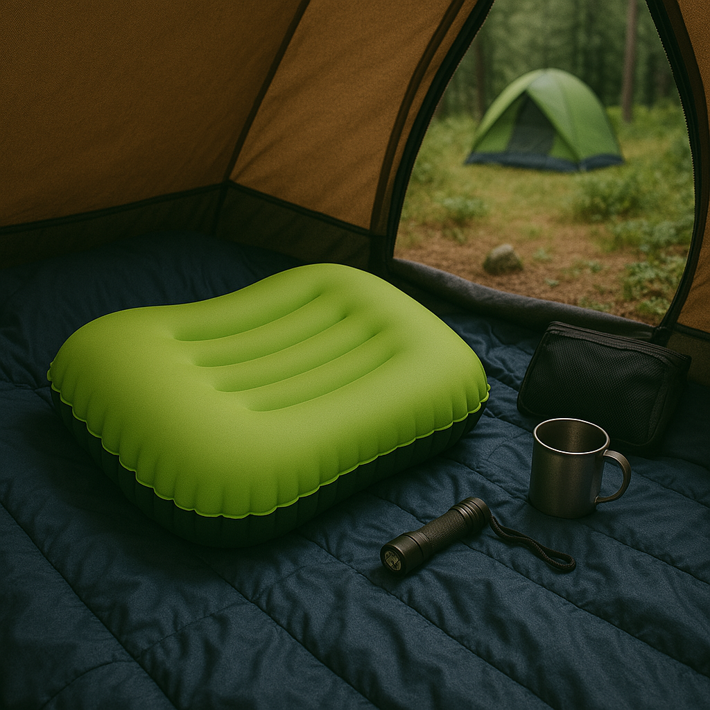 Compact Outdoor Sleeping Pillow with Air Valve – CalmCore Air