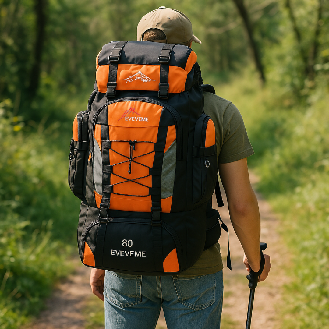 Outdoor Backpack 80L Waterproof & Comfortable – TrekRidge 80-Sport & Leisure > Camping & Hiking > Backpacks & Bags > Hiking backpacks-NordSpur Melbourne-Orange-NordSpur Melbourne